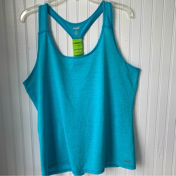 Avia Tops - Avia (XL) Racerback Tank Top Teal with Lime Green strap on back
